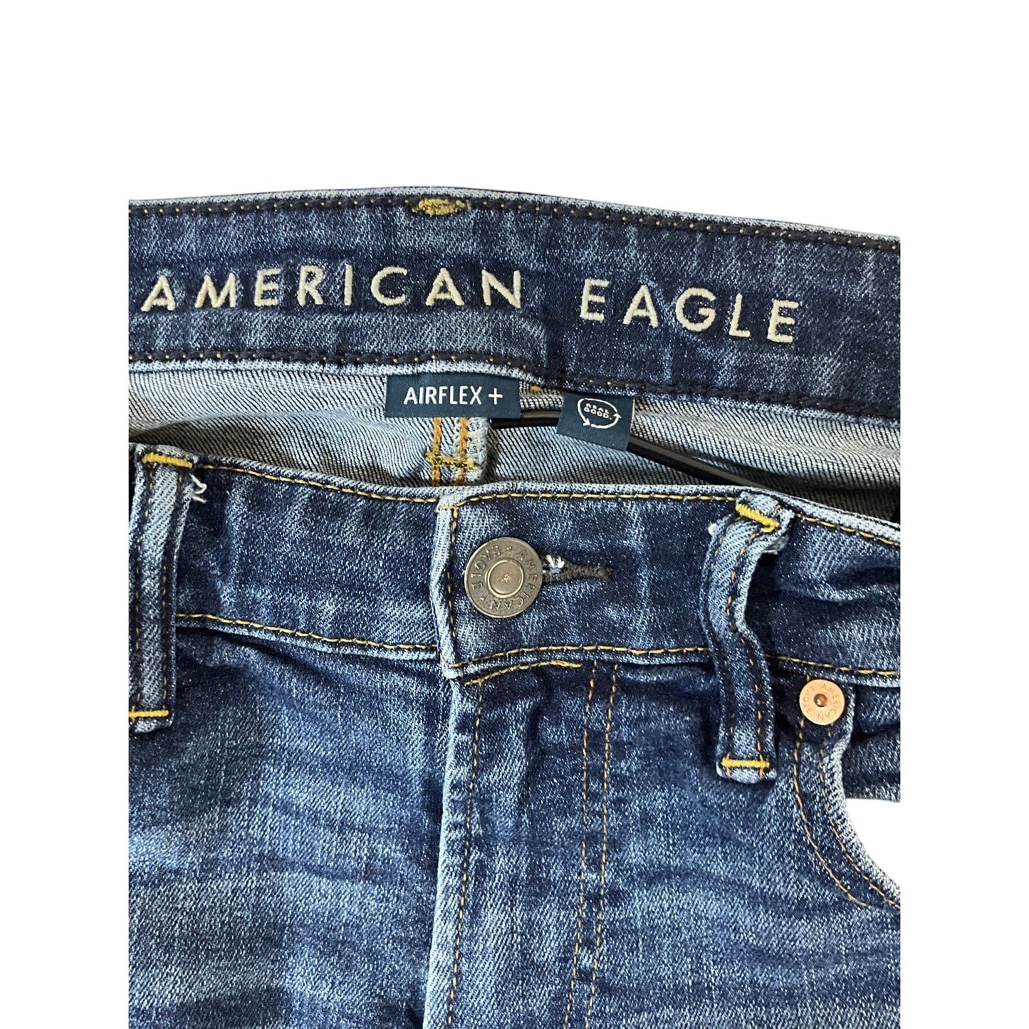American Eagle AirFlex+ Men’s Straight-Leg Jeans 31x32 Dark Wash Stretch Denim