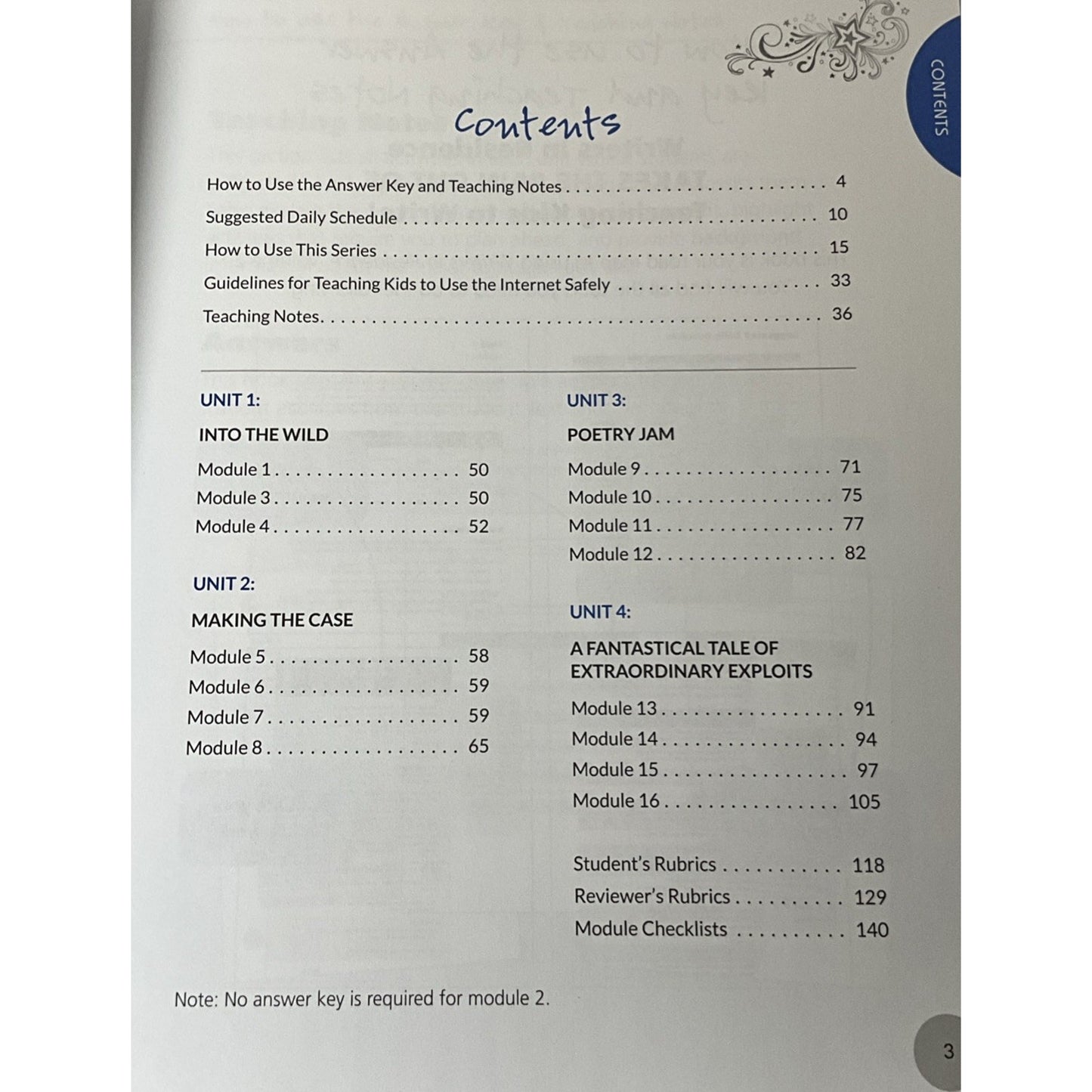 Writing In Residence Volume 2 - Answer Key and Teaching Notes