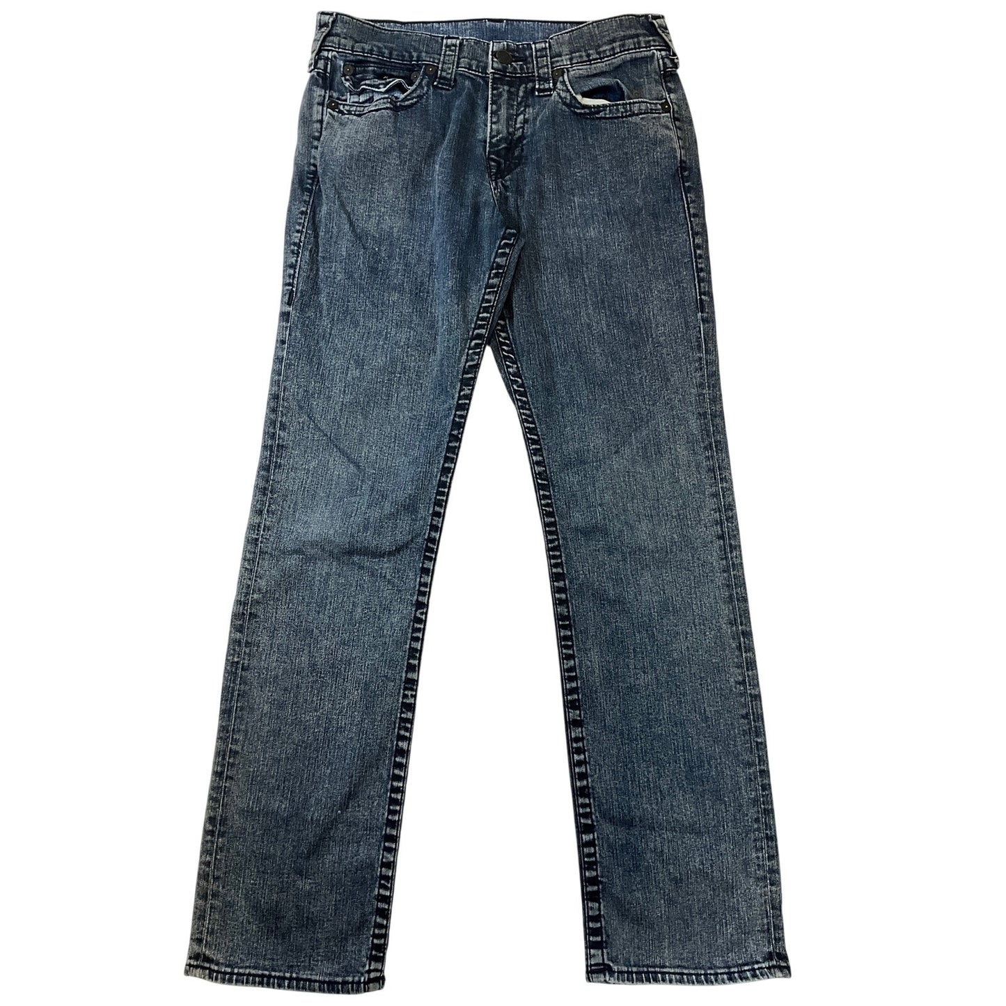 True Religion Men’s Ricky Straight Jeans Size 31 Blue Acid Wash