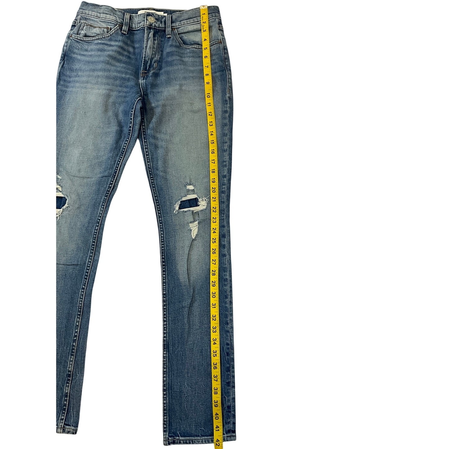 Hudson Los Angeles Men’s Distressed Straight-Leg Jeans Size 31 Medium Wash