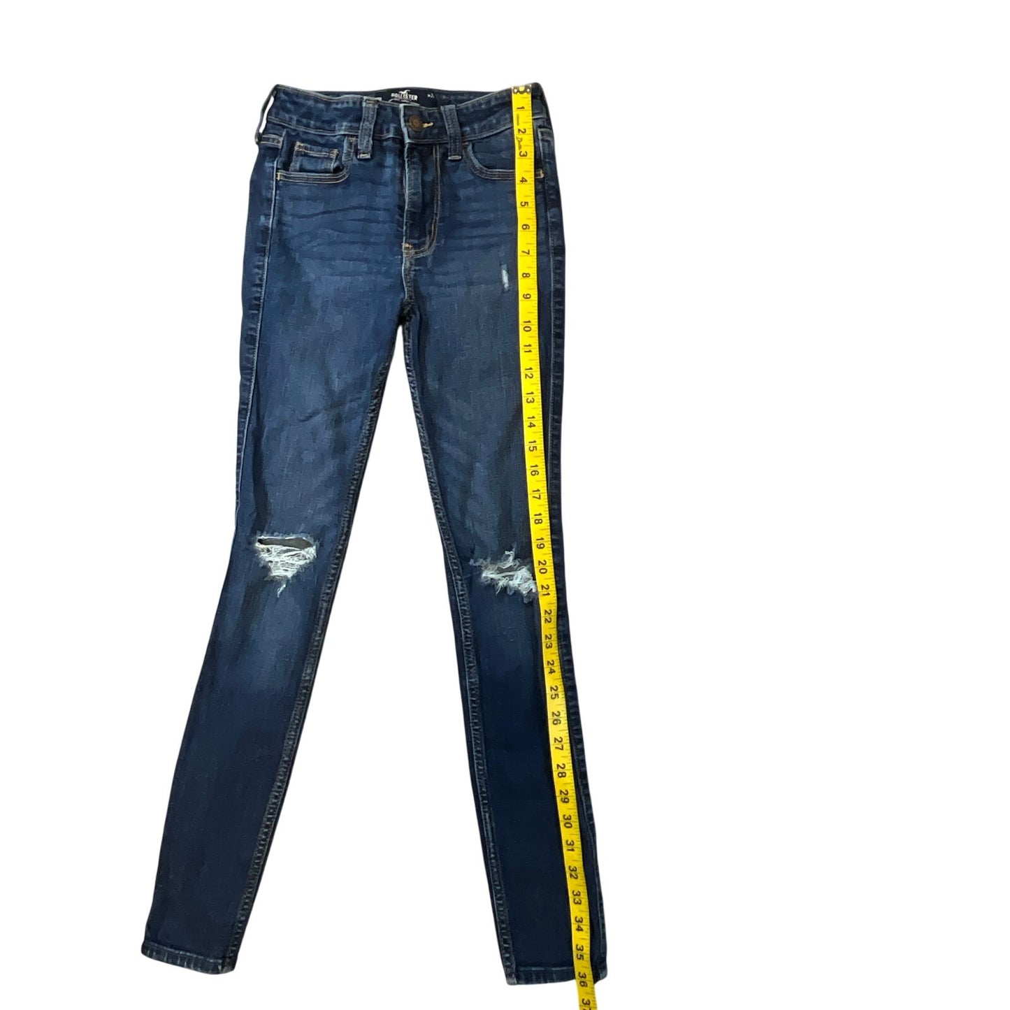 Hollister High-Rise Super Skinny Jeans Dark Wash Distressed  Size W24R