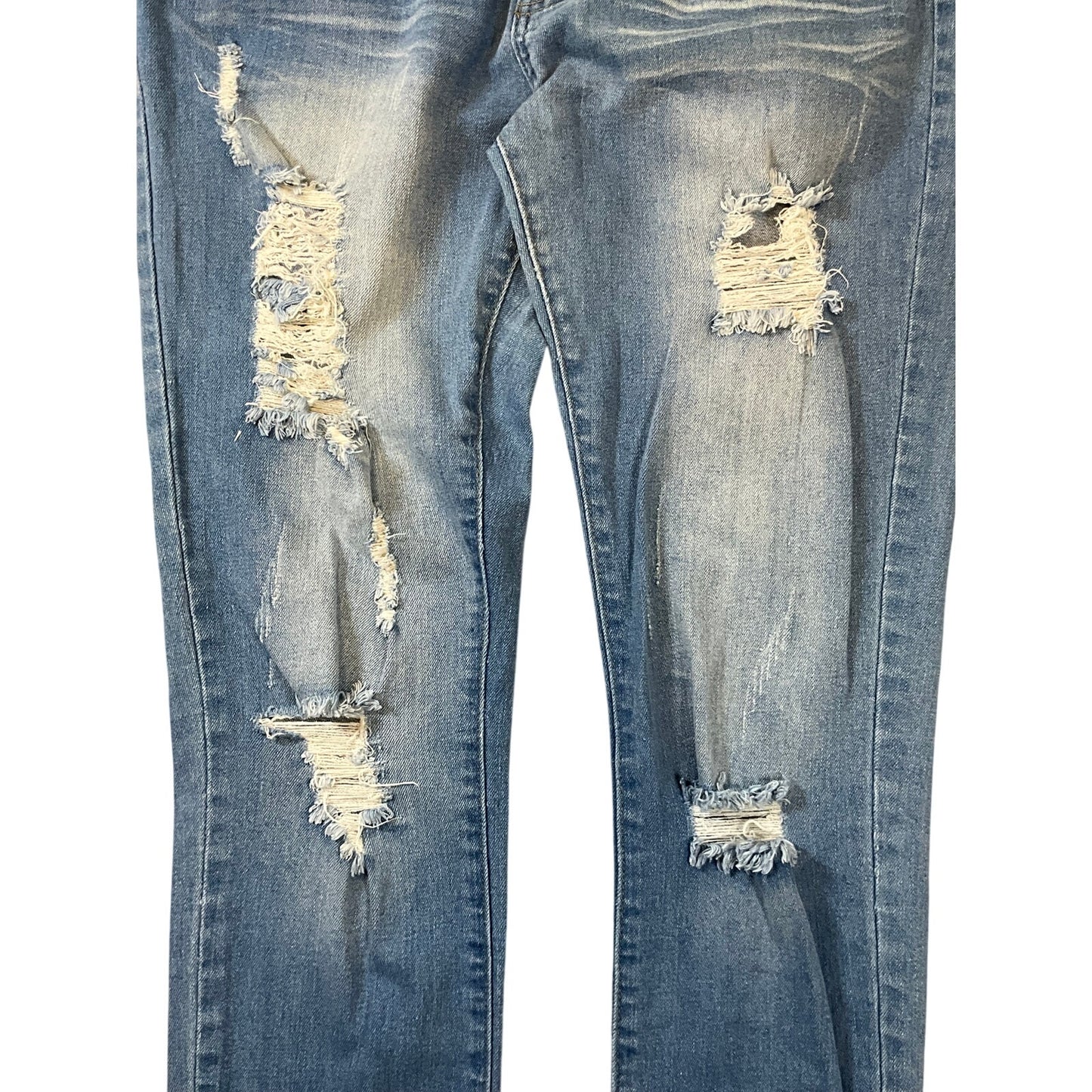 VIP Jeans Distressed Skinny Jeans Juniors Light Wash Ripped Stretch Denim Sz 13/14