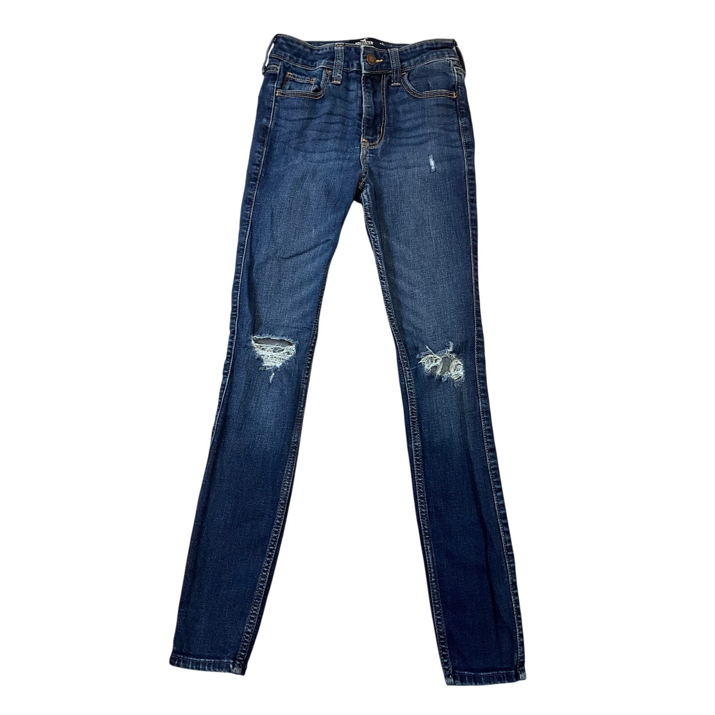 Hollister High-Rise Super Skinny Jeans Dark Wash Distressed  Size W24R