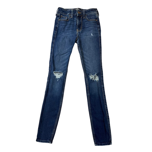 Hollister High-Rise Super Skinny Jeans Dark Wash Distressed  Size W24R