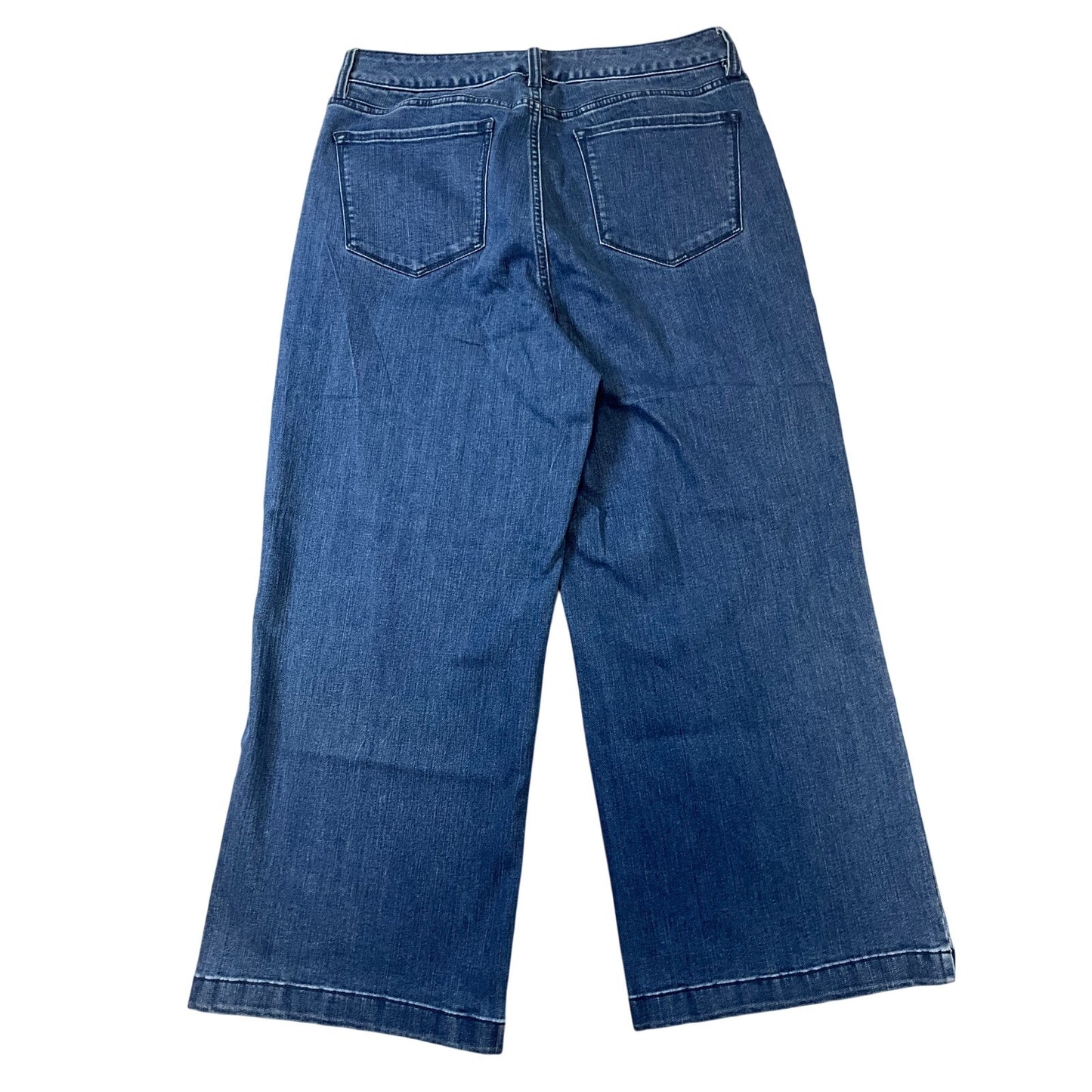 Isaac Mizrahi Live Women’s Size 10 Wide-Leg Crop Jeans Medium Wash Denim