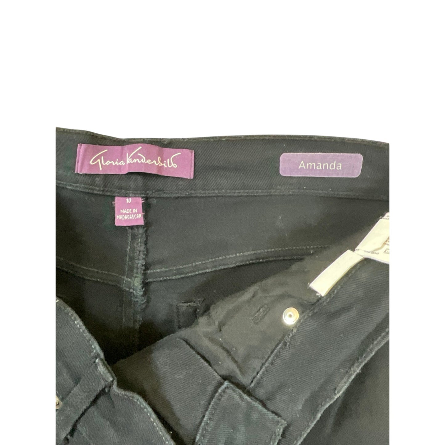 Gloria Vanderbilt Amanda Women’s Black High-Rise Stretch Tapered Jeans  Size 10
