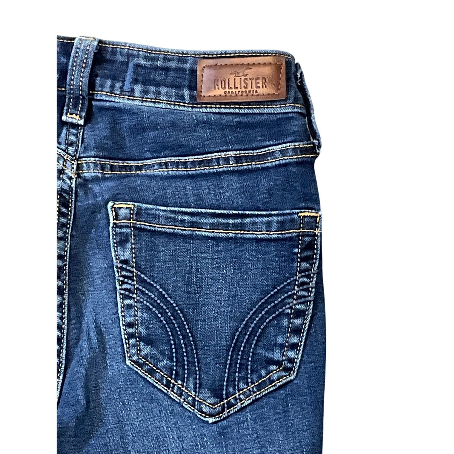 Hollister High-Rise Super Skinny Jeans Dark Wash Distressed  Size W24R
