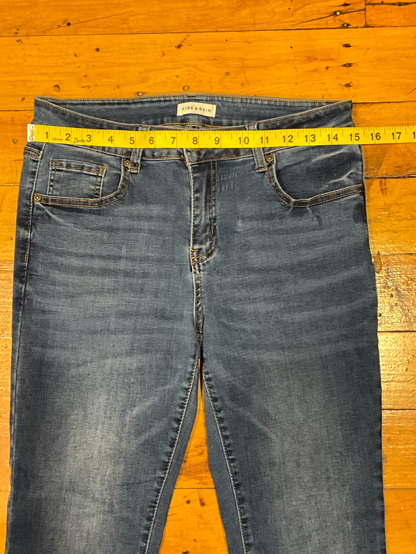 Fire and Rain size 13 jeans waist measuring approximately 17 inches flat