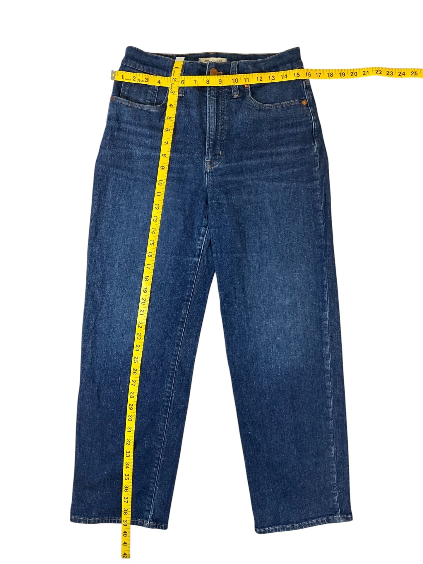 Madewell size 28 jeans waist and overall length measurements